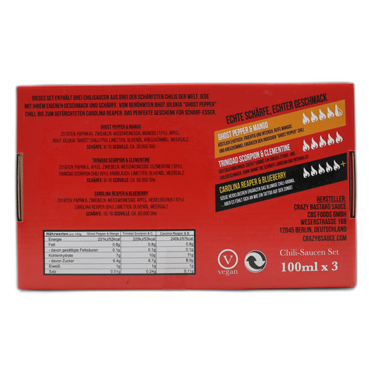 Crazy Bastard 3 Scharfe Saucen Set 300 ml
