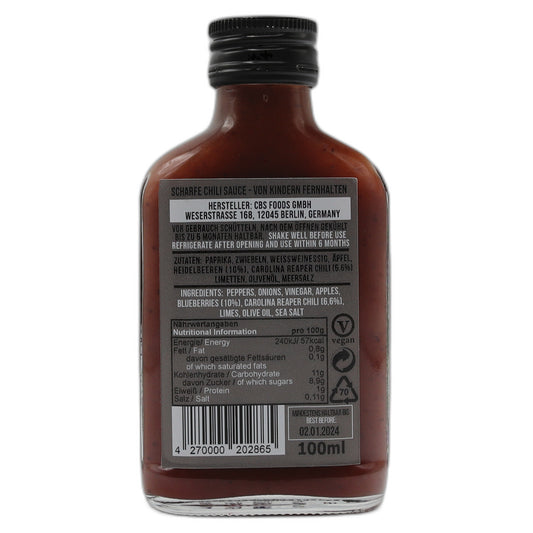 Crazy Bastard Carolina Reaper & Blueberry Sauce 100 ml