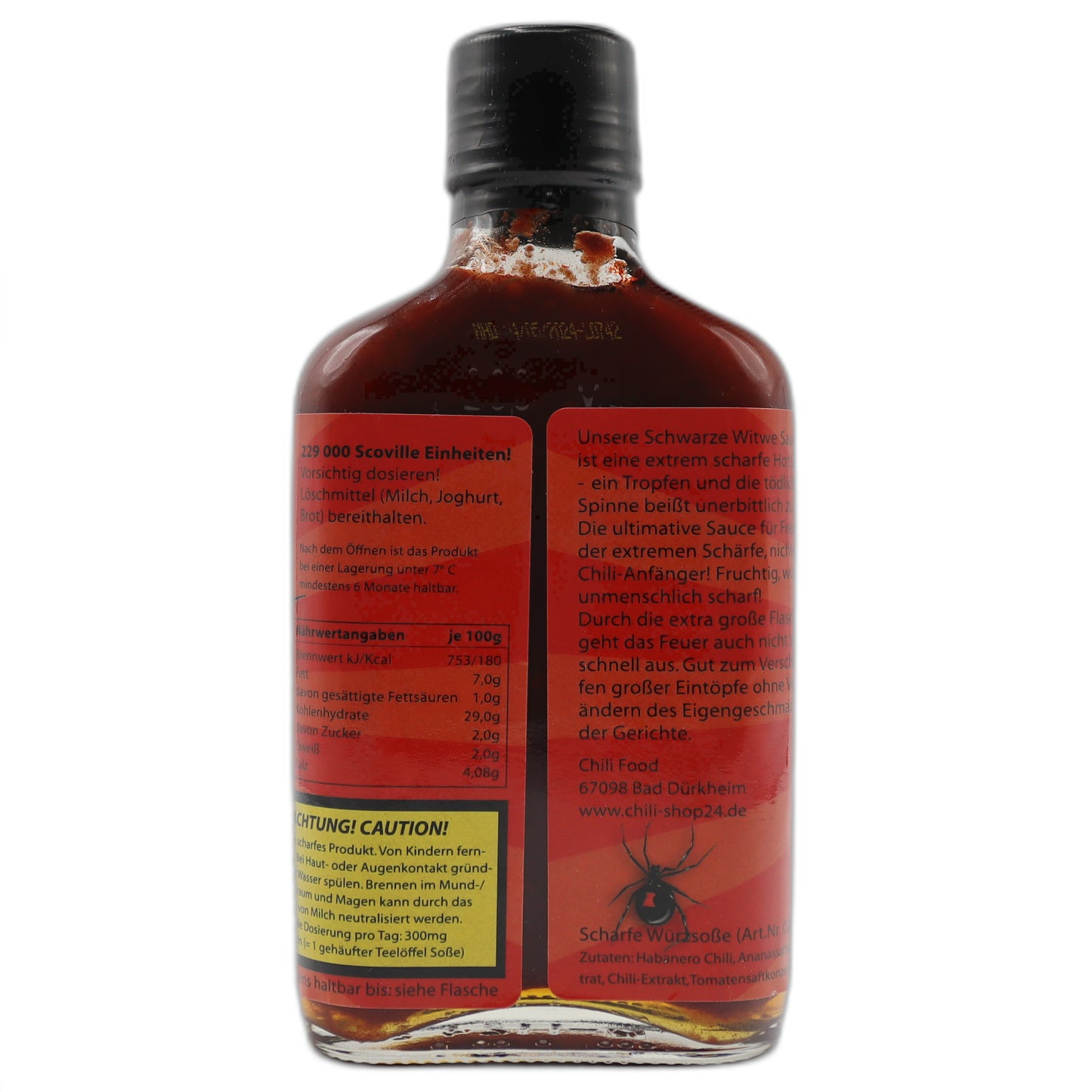 Schwarze Witwe Hot Sauce 200 ml