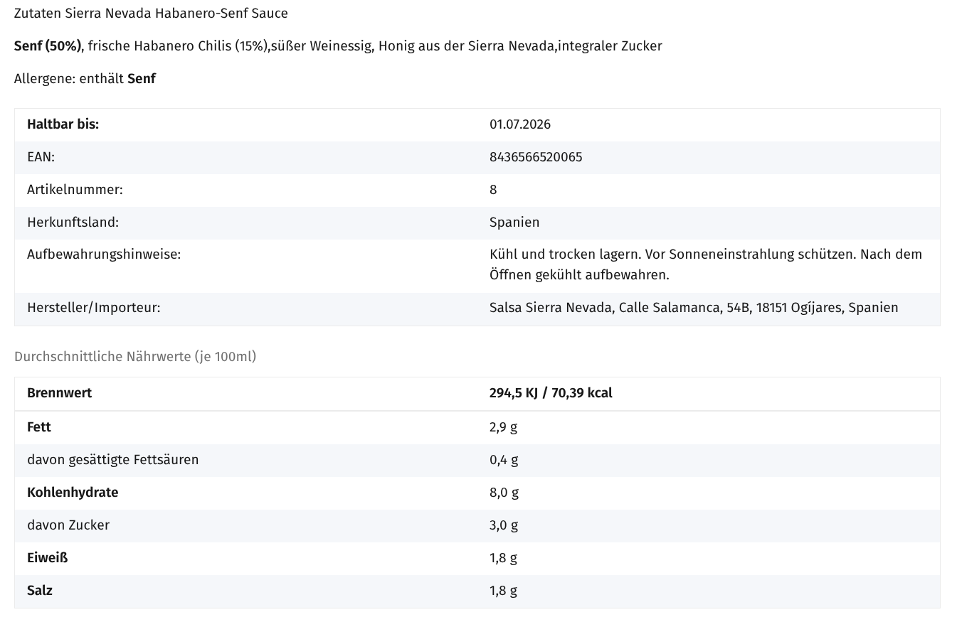Habanero-Senf Chili-Sauce 150 ml