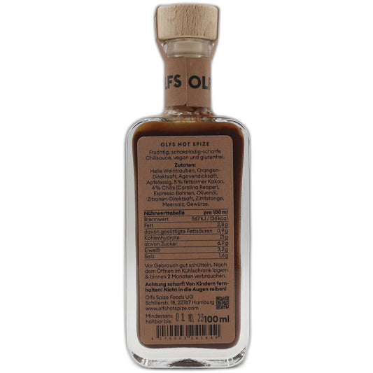 Olfs Hot Spize Chocolate Brown Sauce 100 ml