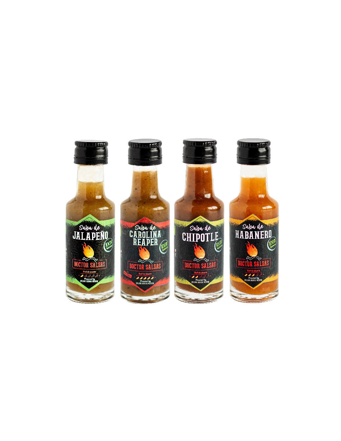Doctor Salsas Probierset – 4 Mini-Saucen à 20 ml