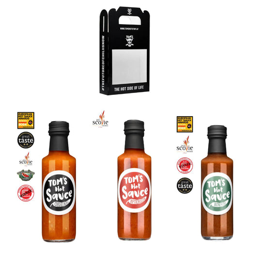 Tom´s Hot Sauce Geschenkbox - 3 x 100 ml